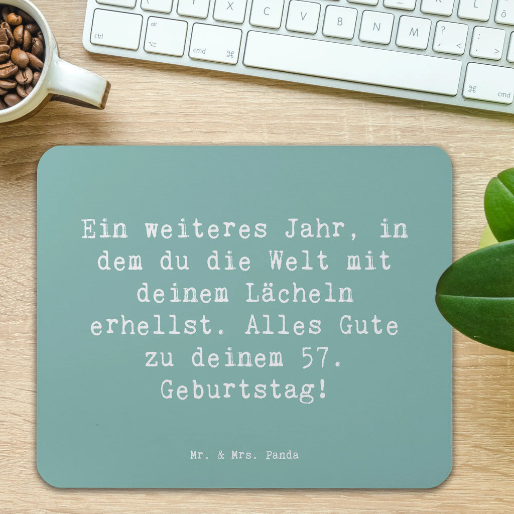 Mauspad Spruch 57. Geburtstag Lächeln Mousepad, Computer zubehör, Büroausstattung, PC Zubehör, Arbeitszimmer, Mauspad, Einzigartiges Mauspad, Designer Mauspad, Mausunterlage, Mauspad Büro, Geburtstag, Geburtstagsgeschenk, Geschenk