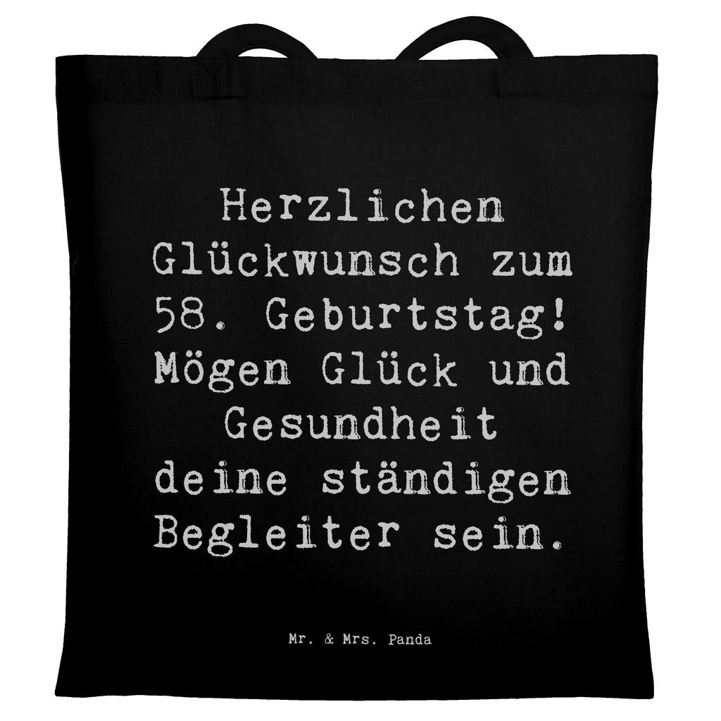 Tragetasche Spruch 58. Geburtstag Beuteltasche, Beutel, Einkaufstasche, Jutebeutel, Stoffbeutel, Tasche, Shopper, Umhängetasche, Strandtasche, Schultertasche, Stofftasche, Tragetasche, Badetasche, Jutetasche, Einkaufstüte, Laptoptasche, Geburtstag, Geburtstagsgeschenk, Geschenk