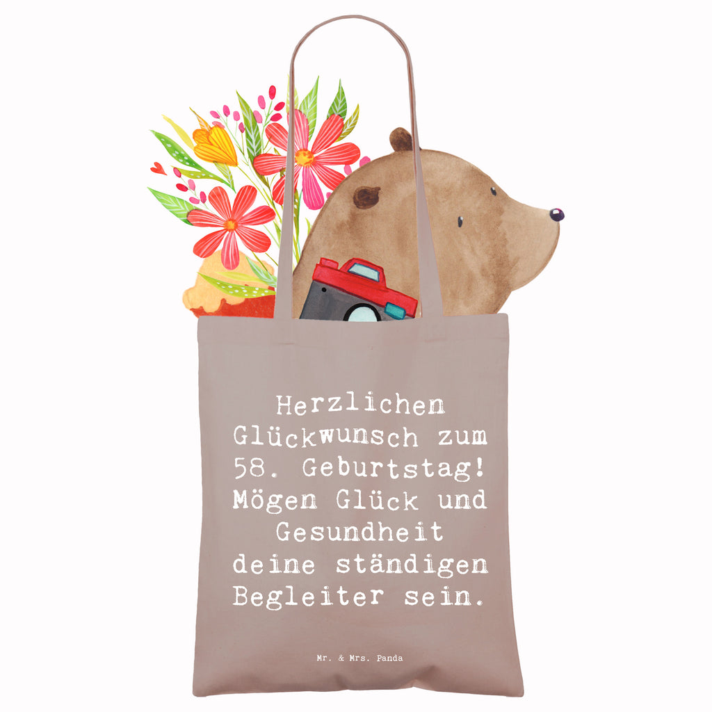 Tragetasche Spruch 58. Geburtstag Beuteltasche, Beutel, Einkaufstasche, Jutebeutel, Stoffbeutel, Tasche, Shopper, Umhängetasche, Strandtasche, Schultertasche, Stofftasche, Tragetasche, Badetasche, Jutetasche, Einkaufstüte, Laptoptasche, Geburtstag, Geburtstagsgeschenk, Geschenk