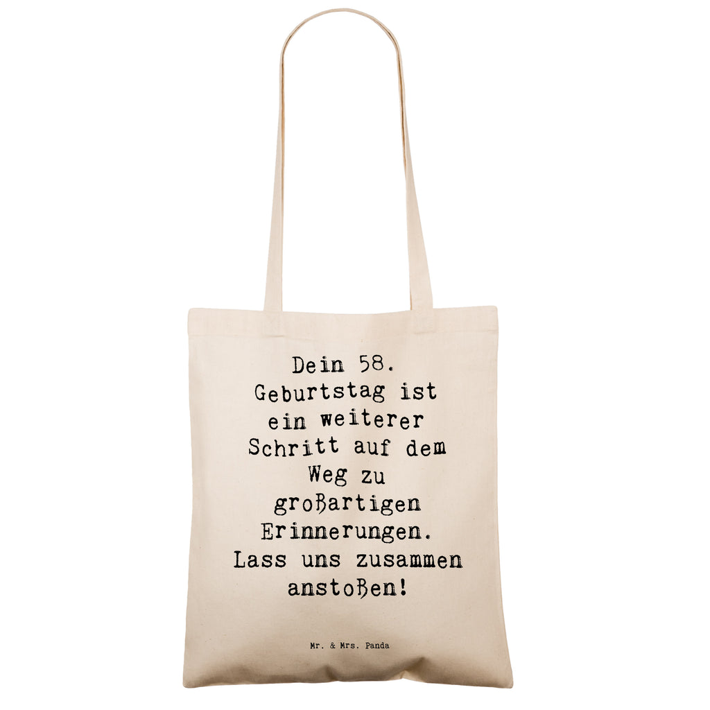 Tragetasche Spruch 58. Geburtstag Erinnerungen Beuteltasche, Beutel, Einkaufstasche, Jutebeutel, Stoffbeutel, Tasche, Shopper, Umhängetasche, Strandtasche, Schultertasche, Stofftasche, Tragetasche, Badetasche, Jutetasche, Einkaufstüte, Laptoptasche, Geburtstag, Geburtstagsgeschenk, Geschenk