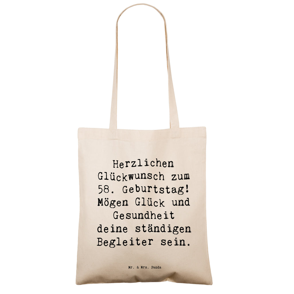 Tragetasche Spruch 58. Geburtstag Beuteltasche, Beutel, Einkaufstasche, Jutebeutel, Stoffbeutel, Tasche, Shopper, Umhängetasche, Strandtasche, Schultertasche, Stofftasche, Tragetasche, Badetasche, Jutetasche, Einkaufstüte, Laptoptasche, Geburtstag, Geburtstagsgeschenk, Geschenk