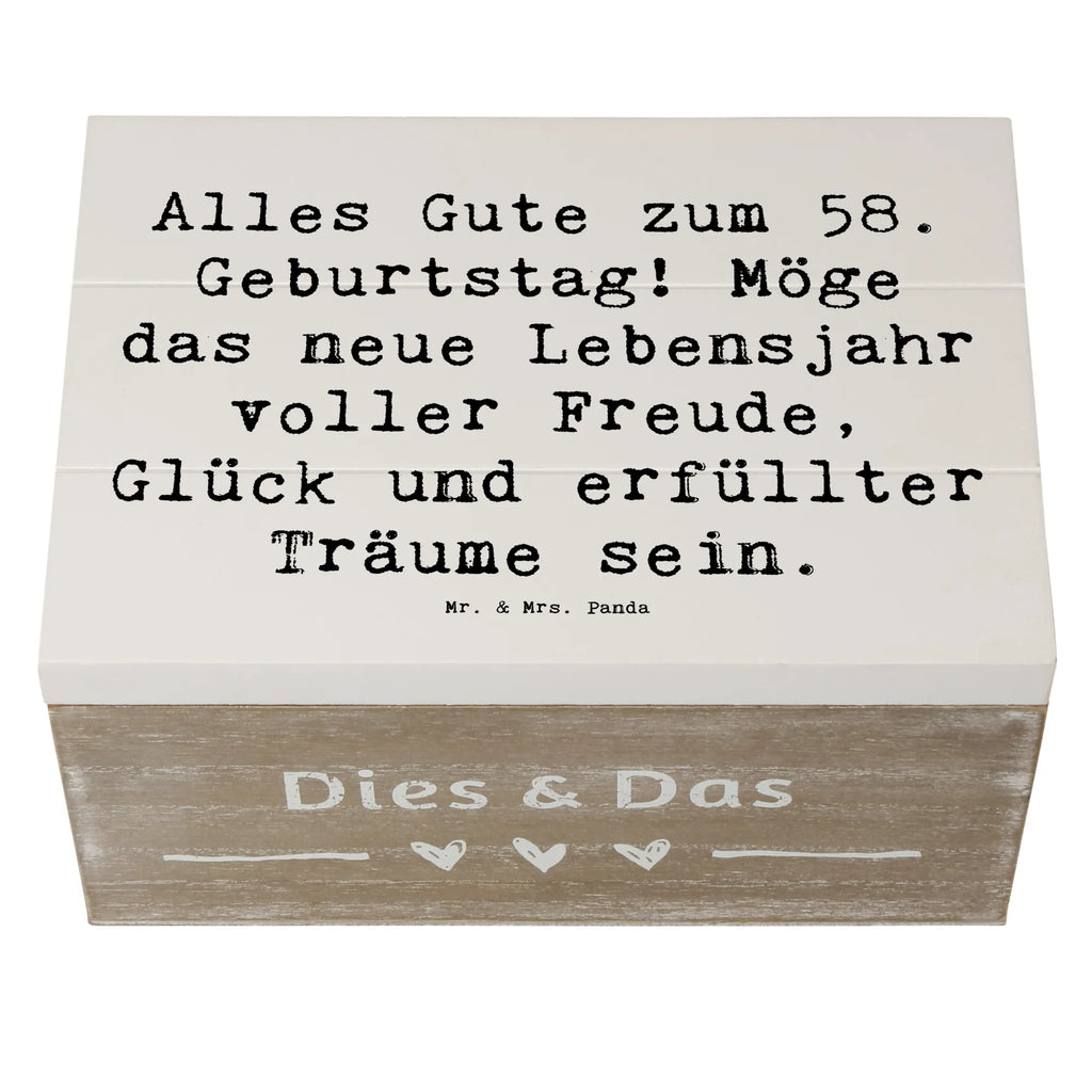 Holzkiste Spruch 58. Geburtstag Freude Holzkiste, Kiste, Schatzkiste, Truhe, Schatulle, XXL, Erinnerungsbox, Erinnerungskiste, Dekokiste, Aufbewahrungsbox, Geschenkbox, Geschenkdose, Geburtstag, Geburtstagsgeschenk, Geschenk