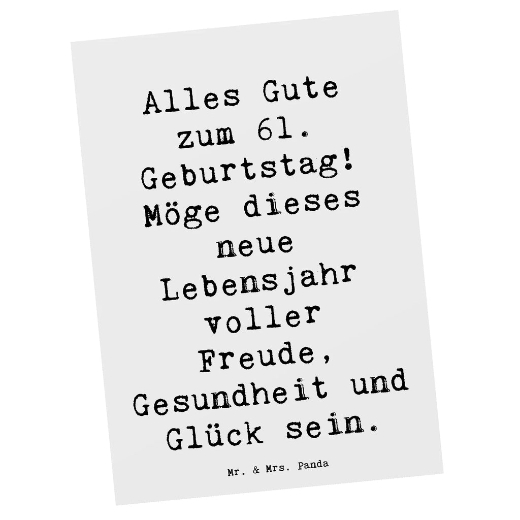 Postkarte Spruch 61. Geburtstag Postkarte, Karte, Geschenkkarte, Grußkarte, Einladung, Ansichtskarte, Geburtstagskarte, Einladungskarte, Dankeskarte, Ansichtskarten, Einladung Geburtstag, Einladungskarten Geburtstag, Geburtstag, Geburtstagsgeschenk, Geschenk