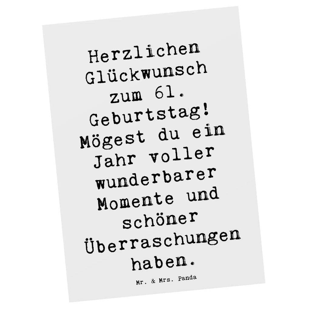 Postkarte Spruch 61. Geburtstag Glückwünsche Postkarte, Karte, Geschenkkarte, Grußkarte, Einladung, Ansichtskarte, Geburtstagskarte, Einladungskarte, Dankeskarte, Ansichtskarten, Einladung Geburtstag, Einladungskarten Geburtstag, Geburtstag, Geburtstagsgeschenk, Geschenk