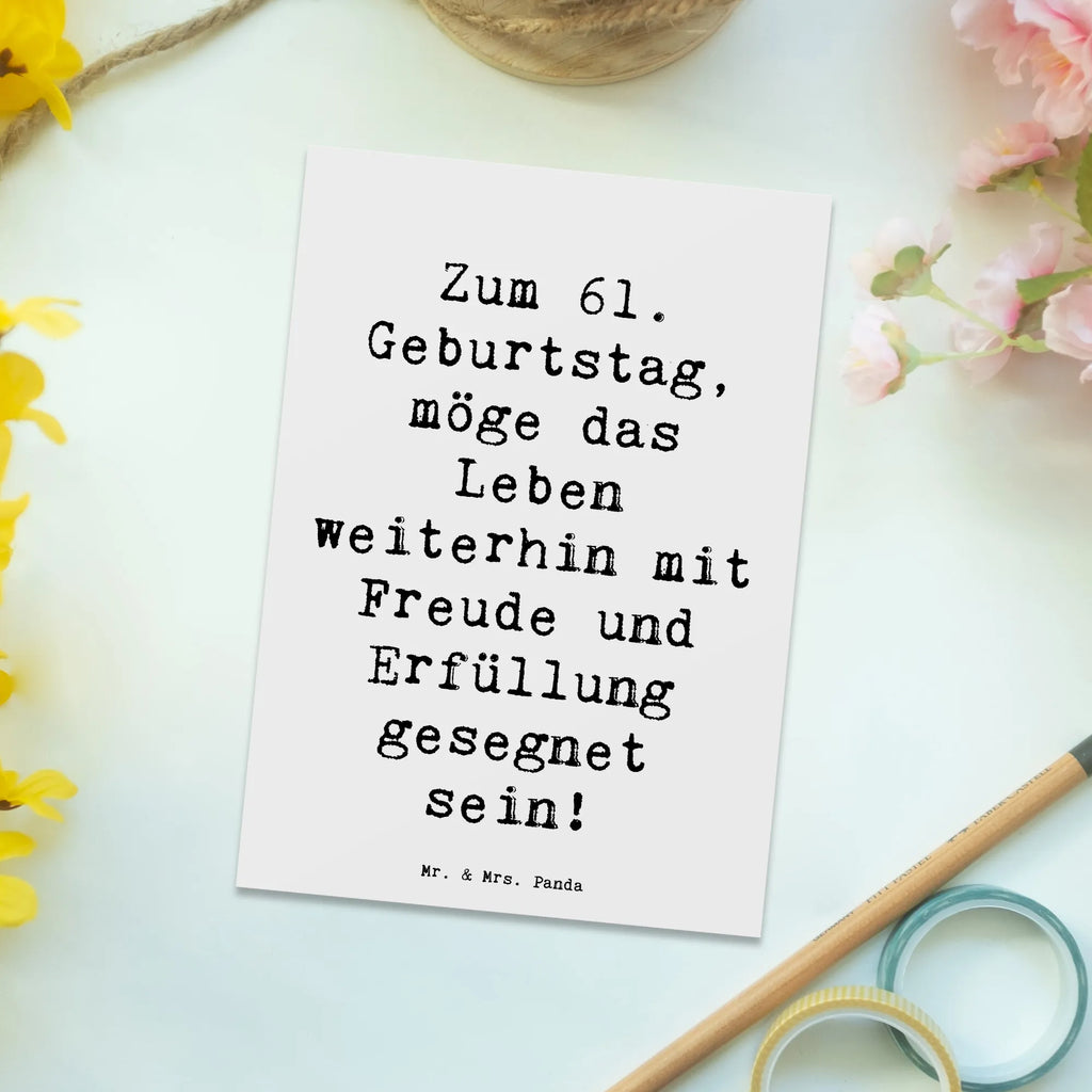 Postkarte Spruch 61. Geburtstag Freude Postkarte, Karte, Geschenkkarte, Grußkarte, Einladung, Ansichtskarte, Geburtstagskarte, Einladungskarte, Dankeskarte, Ansichtskarten, Einladung Geburtstag, Einladungskarten Geburtstag, Geburtstag, Geburtstagsgeschenk, Geschenk