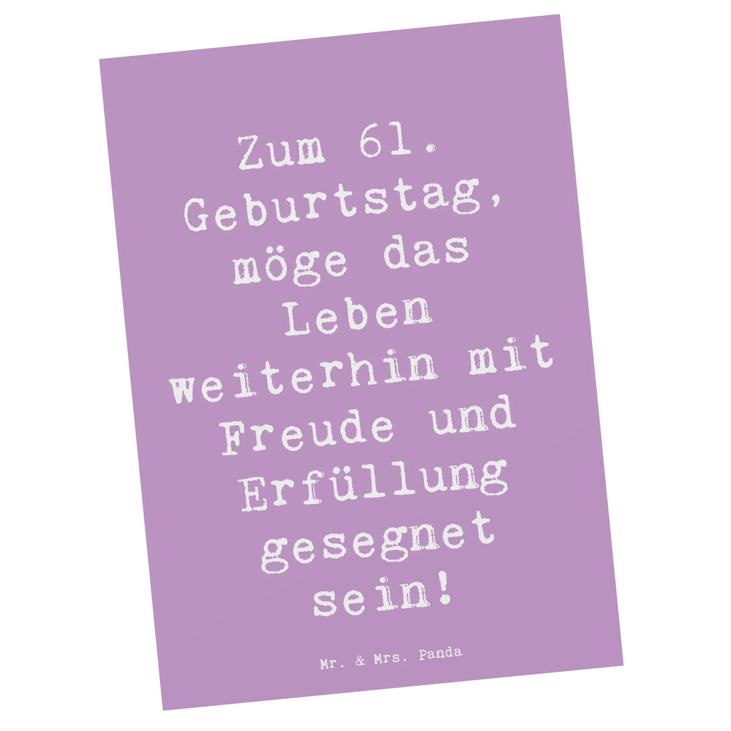 Postkarte Spruch 61. Geburtstag Freude Postkarte, Karte, Geschenkkarte, Grußkarte, Einladung, Ansichtskarte, Geburtstagskarte, Einladungskarte, Dankeskarte, Ansichtskarten, Einladung Geburtstag, Einladungskarten Geburtstag, Geburtstag, Geburtstagsgeschenk, Geschenk