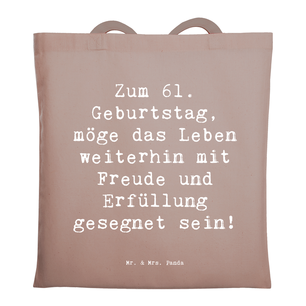 Tragetasche Spruch 61. Geburtstag Freude Beuteltasche, Beutel, Einkaufstasche, Jutebeutel, Stoffbeutel, Tasche, Shopper, Umhängetasche, Strandtasche, Schultertasche, Stofftasche, Tragetasche, Badetasche, Jutetasche, Einkaufstüte, Laptoptasche, Geburtstag, Geburtstagsgeschenk, Geschenk