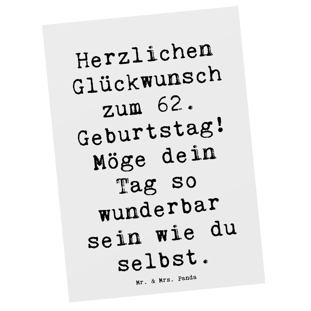 Postkarte Spruch 62. Geburtstag Postkarte, Karte, Geschenkkarte, Grußkarte, Einladung, Ansichtskarte, Geburtstagskarte, Einladungskarte, Dankeskarte, Ansichtskarten, Einladung Geburtstag, Einladungskarten Geburtstag, Geburtstag, Geburtstagsgeschenk, Geschenk