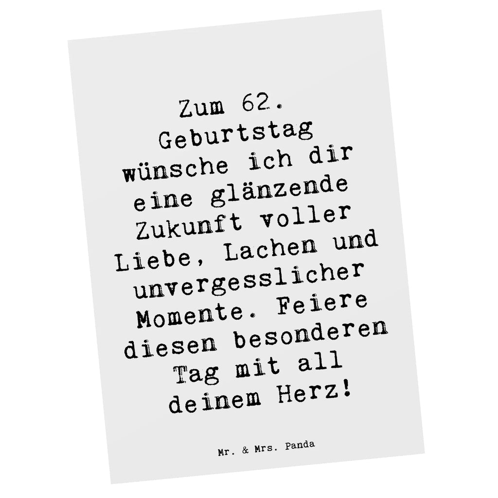 Postkarte Spruch 62. Geburtstag Glänzende Zukunft Postkarte, Karte, Geschenkkarte, Grußkarte, Einladung, Ansichtskarte, Geburtstagskarte, Einladungskarte, Dankeskarte, Ansichtskarten, Einladung Geburtstag, Einladungskarten Geburtstag, Geburtstag, Geburtstagsgeschenk, Geschenk