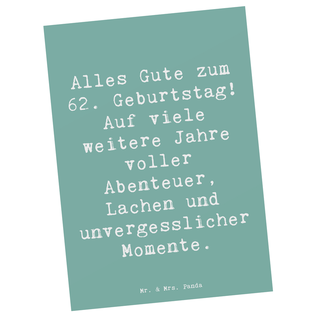 Postkarte Spruch 62. Geburtstag Postkarte, Karte, Geschenkkarte, Grußkarte, Einladung, Ansichtskarte, Geburtstagskarte, Einladungskarte, Dankeskarte, Ansichtskarten, Einladung Geburtstag, Einladungskarten Geburtstag, Geburtstag, Geburtstagsgeschenk, Geschenk