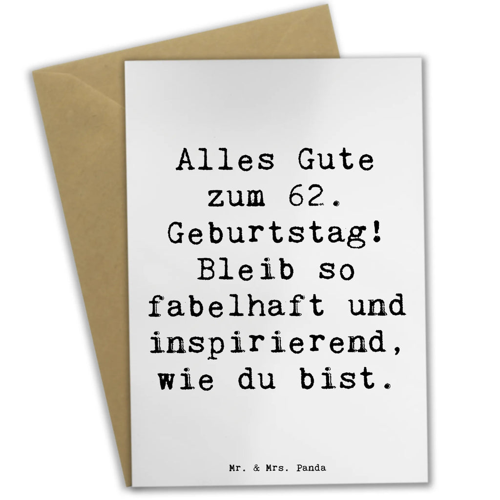 Grußkarte Spruch 62. Geburtstag Freude Grußkarte, Klappkarte, Einladungskarte, Glückwunschkarte, Hochzeitskarte, Geburtstagskarte, Karte, Ansichtskarten, Geburtstag, Geburtstagsgeschenk, Geschenk