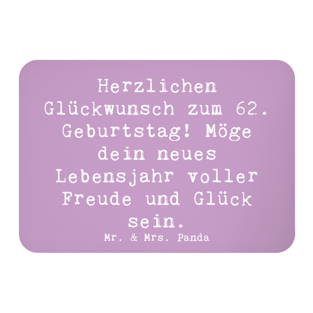 Magnet Spruch 62. Geburtstag Kühlschrankmagnet, Pinnwandmagnet, Souvenir Magnet, Motivmagnete, Dekomagnet, Whiteboard Magnet, Notiz Magnet, Kühlschrank Dekoration, Geburtstag, Geburtstagsgeschenk, Geschenk