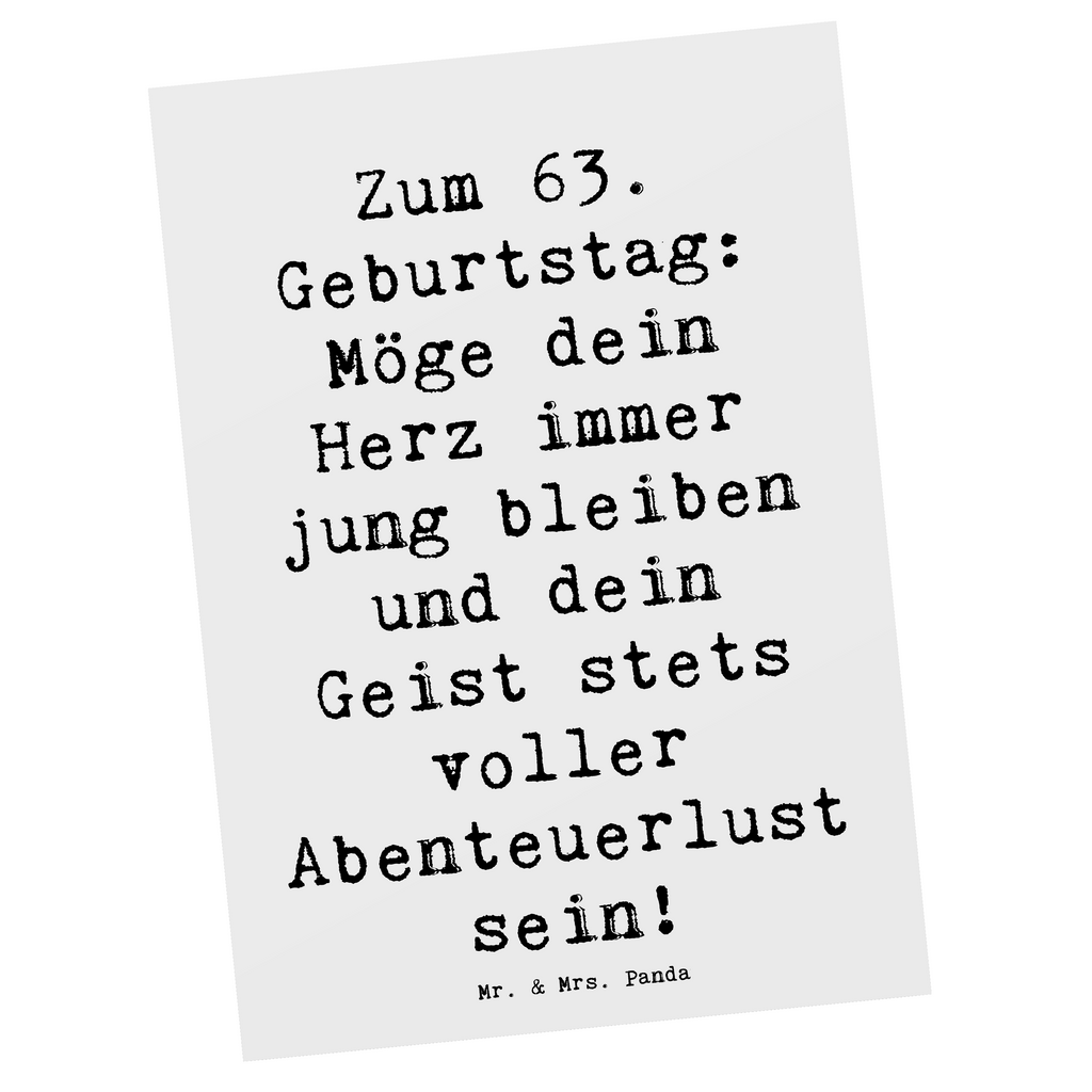 Postkarte Spruch 63. Geburtstag Jugendlicher Geist Postkarte, Karte, Geschenkkarte, Grußkarte, Einladung, Ansichtskarte, Geburtstagskarte, Einladungskarte, Dankeskarte, Ansichtskarten, Einladung Geburtstag, Einladungskarten Geburtstag, Geburtstag, Geburtstagsgeschenk, Geschenk