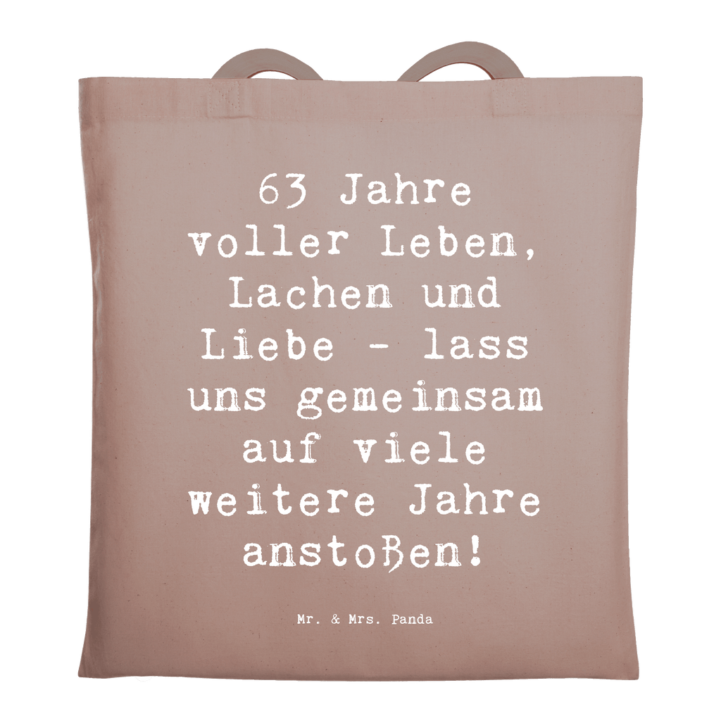 Tragetasche Spruch 63. Geburtstag Freude Beuteltasche, Beutel, Einkaufstasche, Jutebeutel, Stoffbeutel, Tasche, Shopper, Umhängetasche, Strandtasche, Schultertasche, Stofftasche, Tragetasche, Badetasche, Jutetasche, Einkaufstüte, Laptoptasche, Geburtstag, Geburtstagsgeschenk, Geschenk