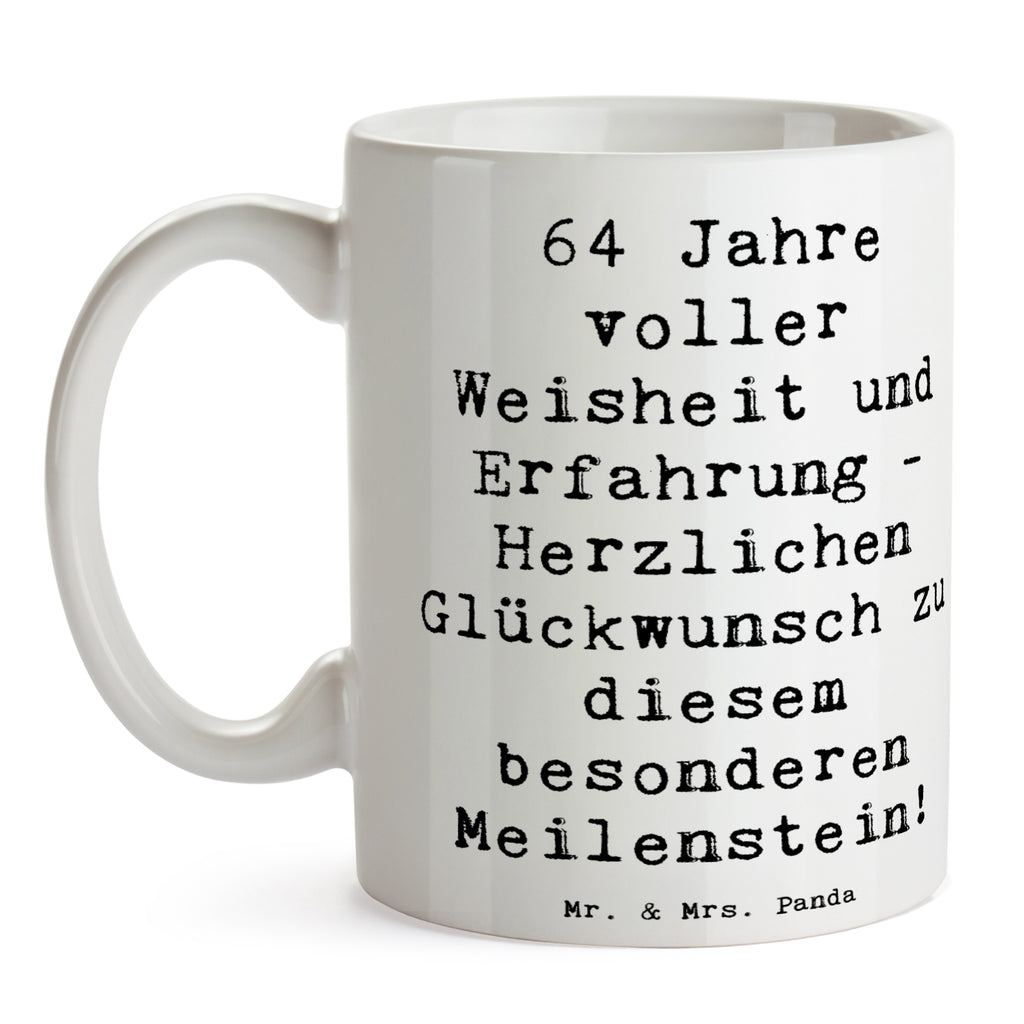 Tasse Spruch 64. Geburtstag Weisheit Tasse, Kaffeetasse, Teetasse, Becher, Kaffeebecher, Teebecher, Keramiktasse, Porzellantasse, Büro Tasse, Geschenk Tasse, Tasse Sprüche, Tasse Motive, Kaffeetassen, Tasse bedrucken, Designer Tasse, Cappuccino Tassen, Schöne Teetassen, Geburtstag, Geburtstagsgeschenk, Geschenk