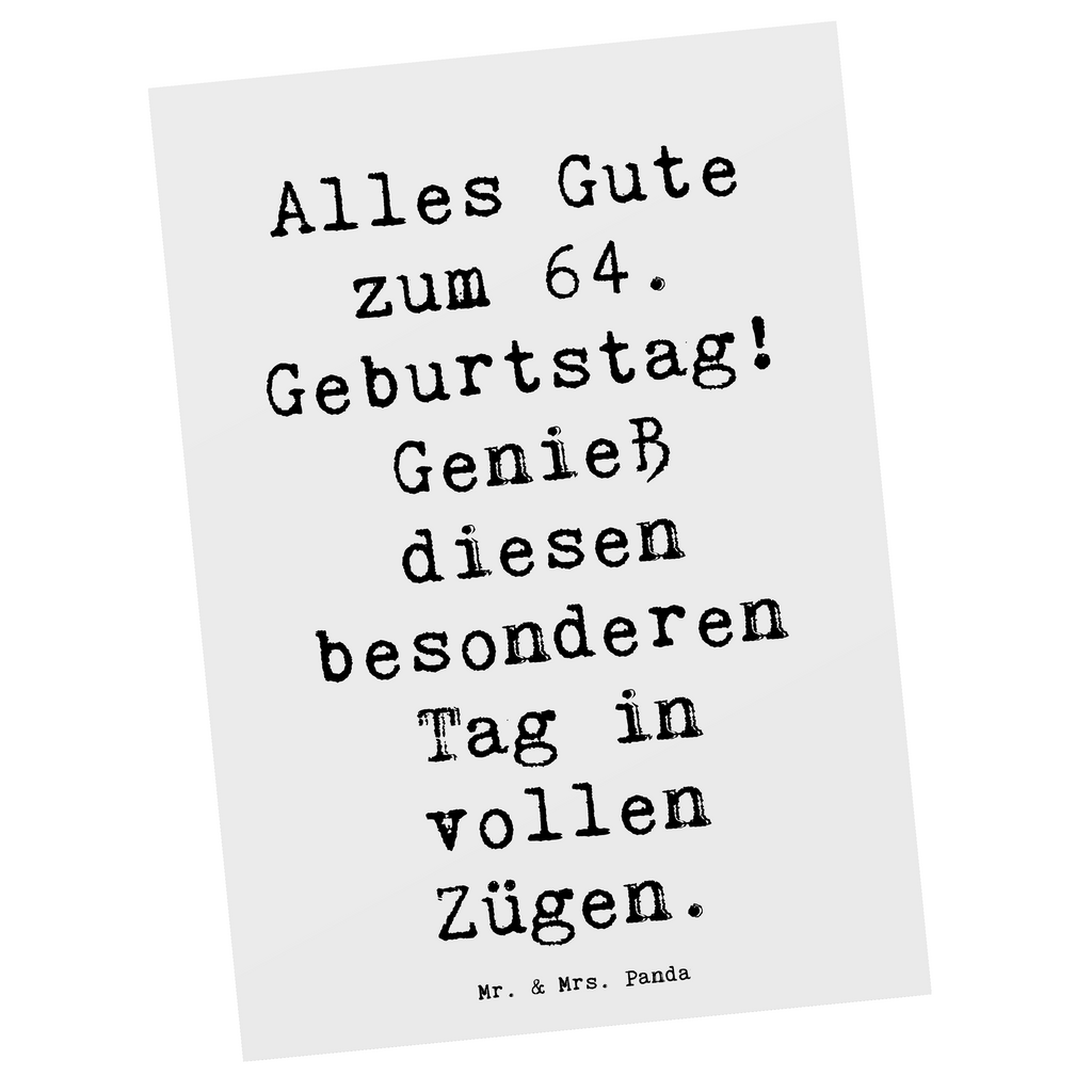 Postkarte Spruch 64. Geburtstag Postkarte, Karte, Geschenkkarte, Grußkarte, Einladung, Ansichtskarte, Geburtstagskarte, Einladungskarte, Dankeskarte, Ansichtskarten, Einladung Geburtstag, Einladungskarten Geburtstag, Geburtstag, Geburtstagsgeschenk, Geschenk