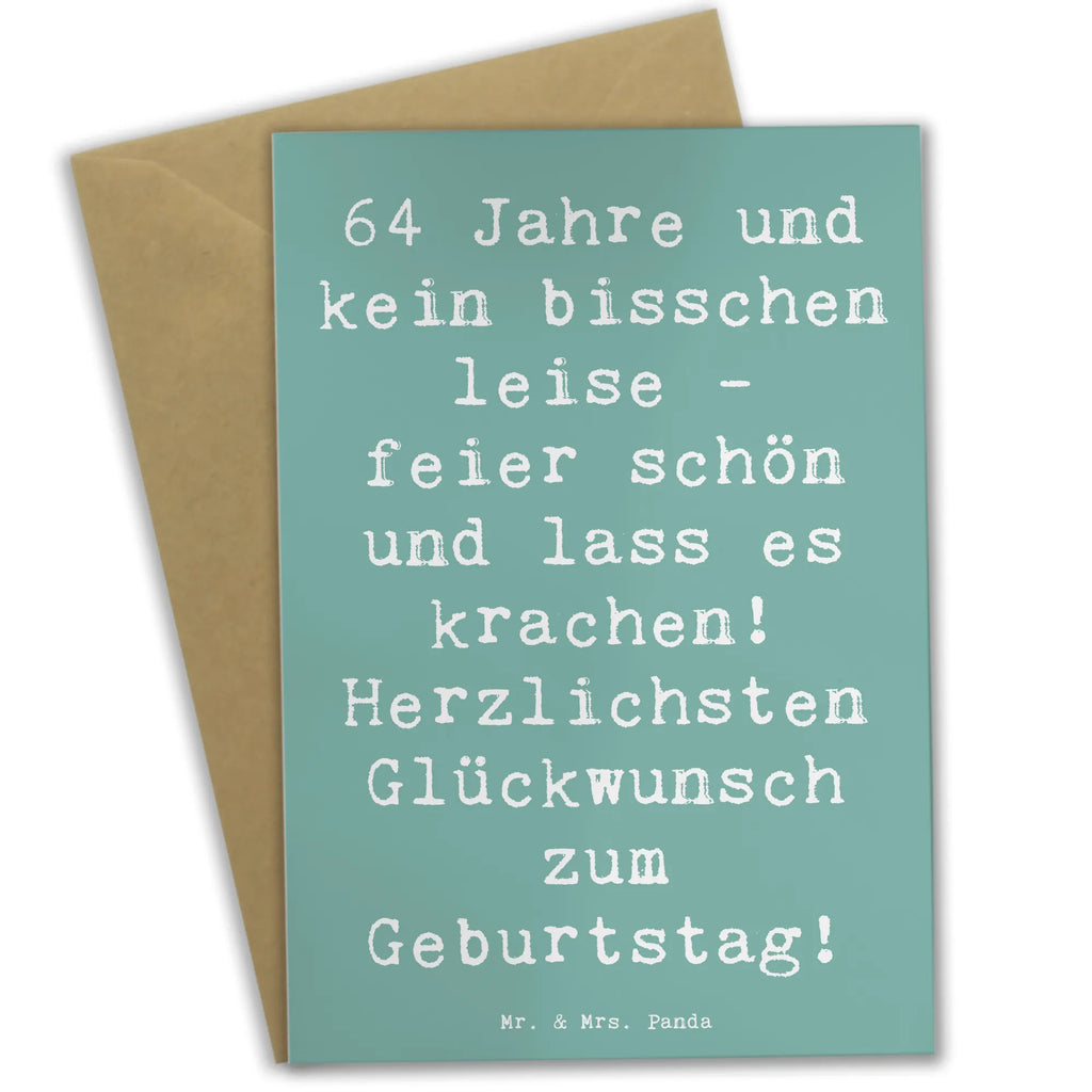 Grußkarte Spruch 64. Geburtstag Grußkarte, Klappkarte, Einladungskarte, Glückwunschkarte, Hochzeitskarte, Geburtstagskarte, Karte, Ansichtskarten, Geburtstag, Geburtstagsgeschenk, Geschenk