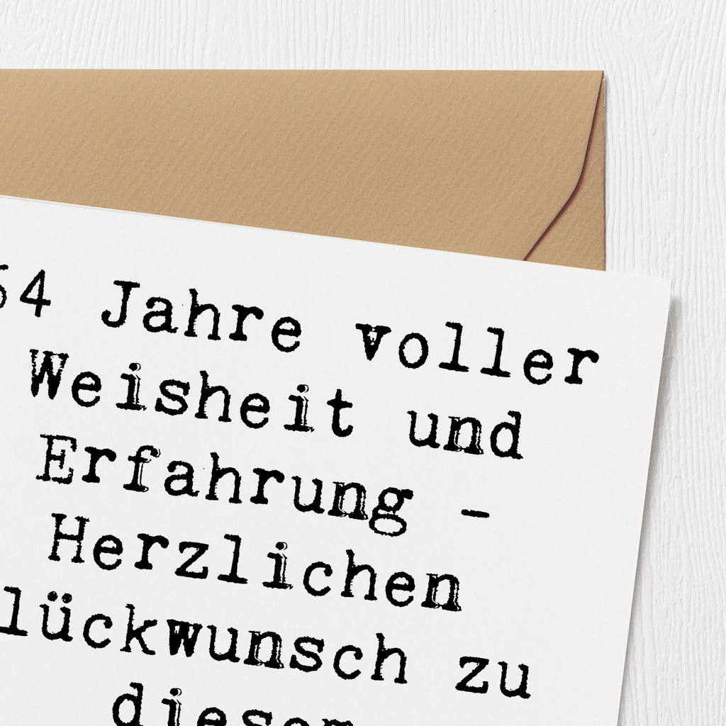 Deluxe Karte Spruch 64. Geburtstag Weisheit Karte, Grußkarte, Klappkarte, Einladungskarte, Glückwunschkarte, Hochzeitskarte, Geburtstagskarte, Hochwertige Grußkarte, Hochwertige Klappkarte, Geburtstag, Geburtstagsgeschenk, Geschenk