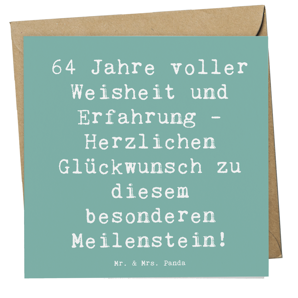 Deluxe Karte Spruch 64. Geburtstag Weisheit Karte, Grußkarte, Klappkarte, Einladungskarte, Glückwunschkarte, Hochzeitskarte, Geburtstagskarte, Hochwertige Grußkarte, Hochwertige Klappkarte, Geburtstag, Geburtstagsgeschenk, Geschenk