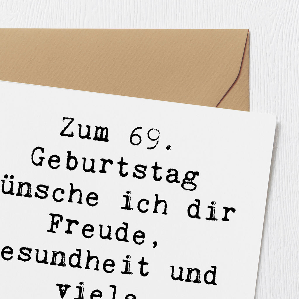 Deluxe Karte Spruch 69. Geburtstag Freude und Gesundheit Karte, Grußkarte, Klappkarte, Einladungskarte, Glückwunschkarte, Hochzeitskarte, Geburtstagskarte, Hochwertige Grußkarte, Hochwertige Klappkarte, Geburtstag, Geburtstagsgeschenk, Geschenk