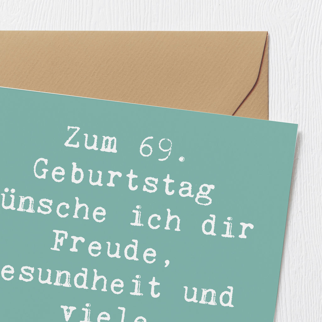 Deluxe Karte Spruch 69. Geburtstag Freude und Gesundheit Karte, Grußkarte, Klappkarte, Einladungskarte, Glückwunschkarte, Hochzeitskarte, Geburtstagskarte, Hochwertige Grußkarte, Hochwertige Klappkarte, Geburtstag, Geburtstagsgeschenk, Geschenk