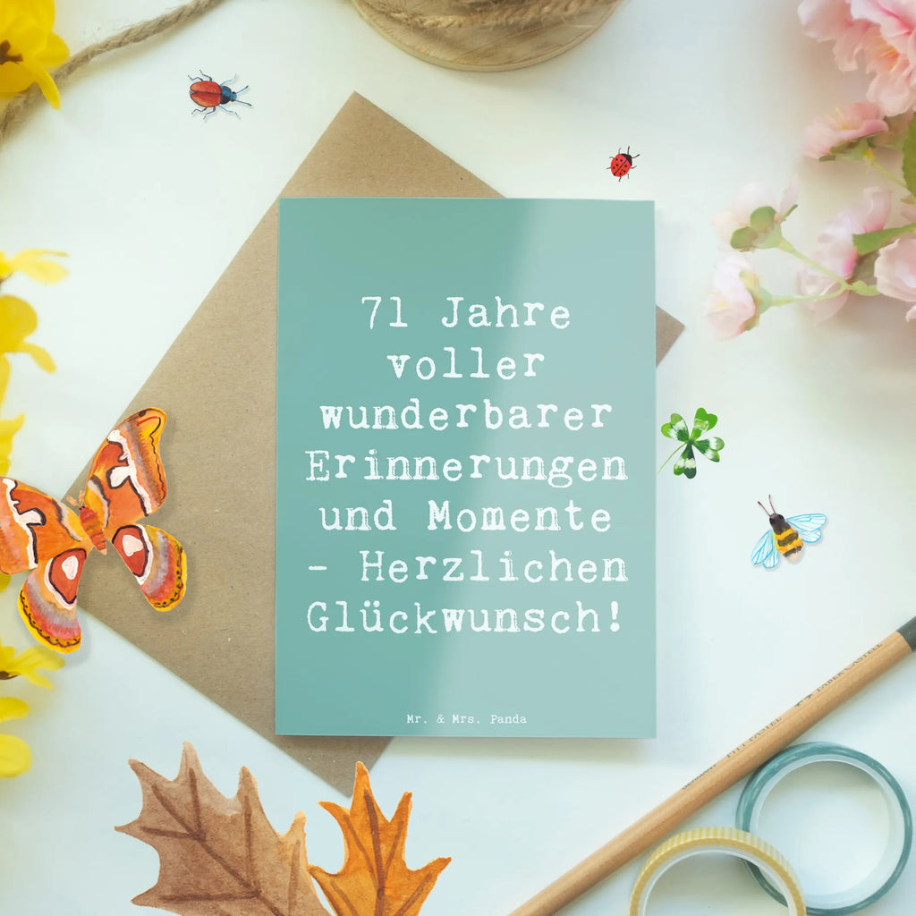 Grußkarte Spruch 71. Geburtstag Erinnerungen Grußkarte, Klappkarte, Einladungskarte, Glückwunschkarte, Hochzeitskarte, Geburtstagskarte, Karte, Ansichtskarten, Geburtstag, Geburtstagsgeschenk, Geschenk