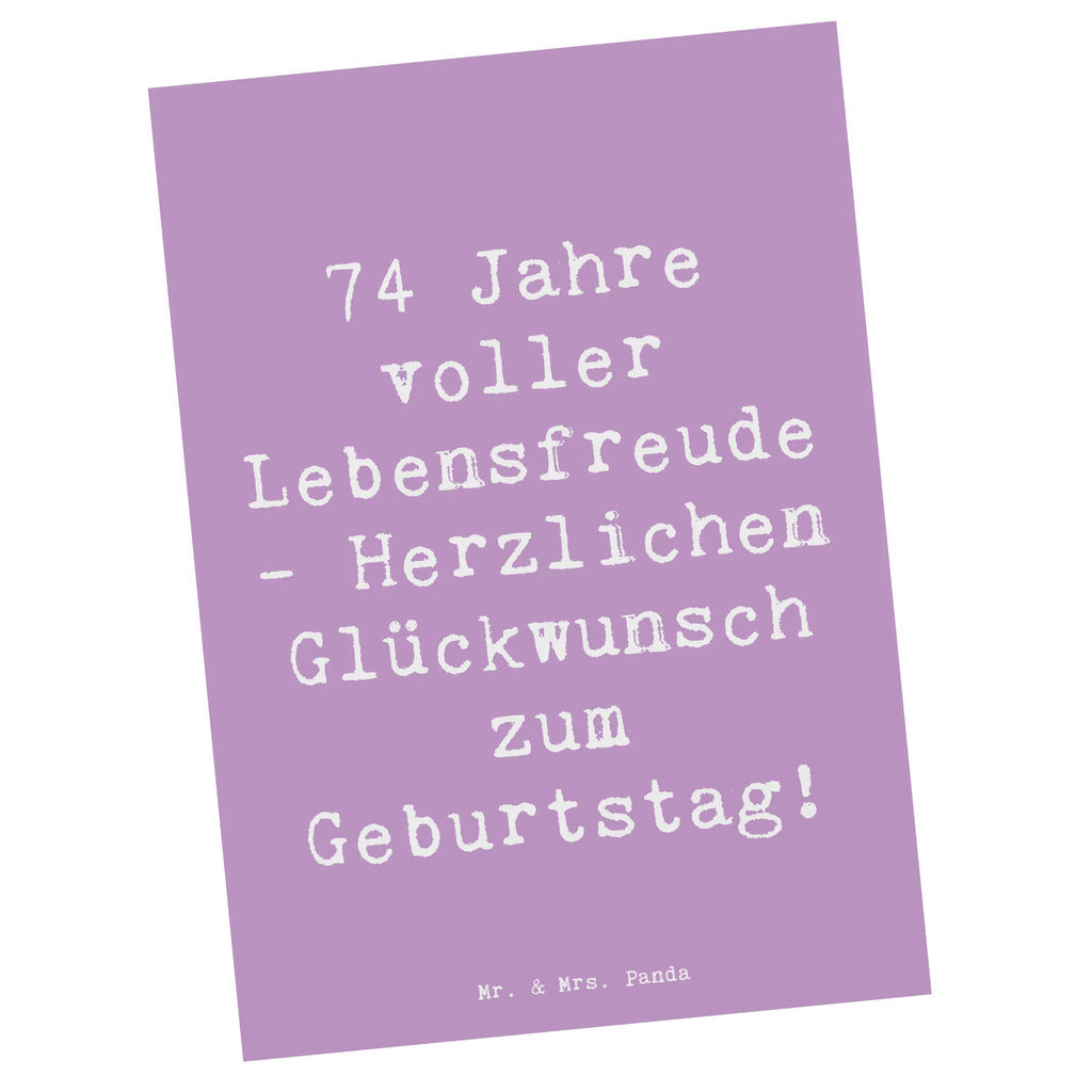 Postkarte Spruch 74. Geburtstag Lebensfreude Postkarte, Karte, Geschenkkarte, Grußkarte, Einladung, Ansichtskarte, Geburtstagskarte, Einladungskarte, Dankeskarte, Ansichtskarten, Einladung Geburtstag, Einladungskarten Geburtstag, Geburtstag, Geburtstagsgeschenk, Geschenk