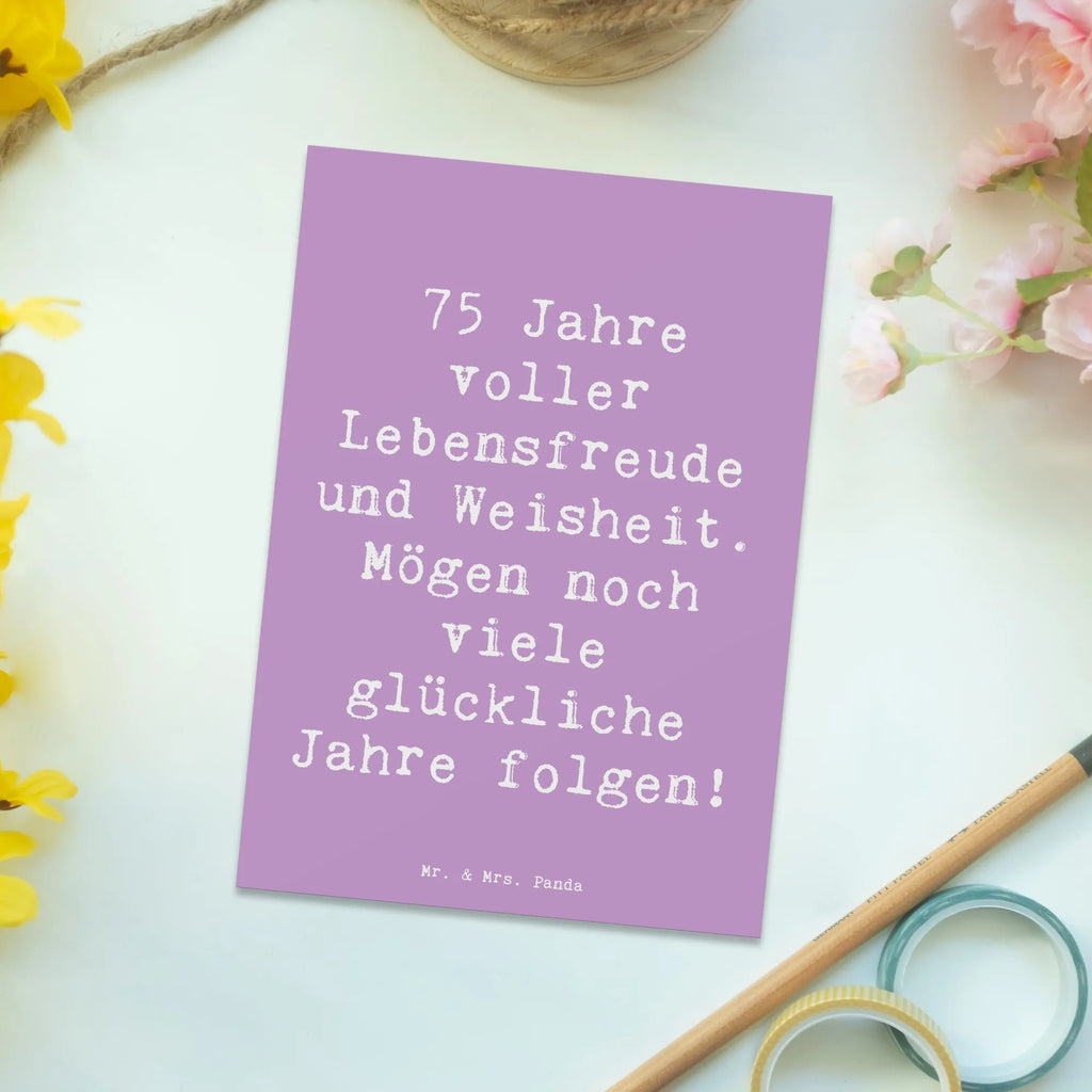 Postkarte Spruch 75. Geburtstag Lebensfreude Postkarte, Karte, Geschenkkarte, Grußkarte, Einladung, Ansichtskarte, Geburtstagskarte, Einladungskarte, Dankeskarte, Ansichtskarten, Einladung Geburtstag, Einladungskarten Geburtstag, Geburtstag, Geburtstagsgeschenk, Geschenk