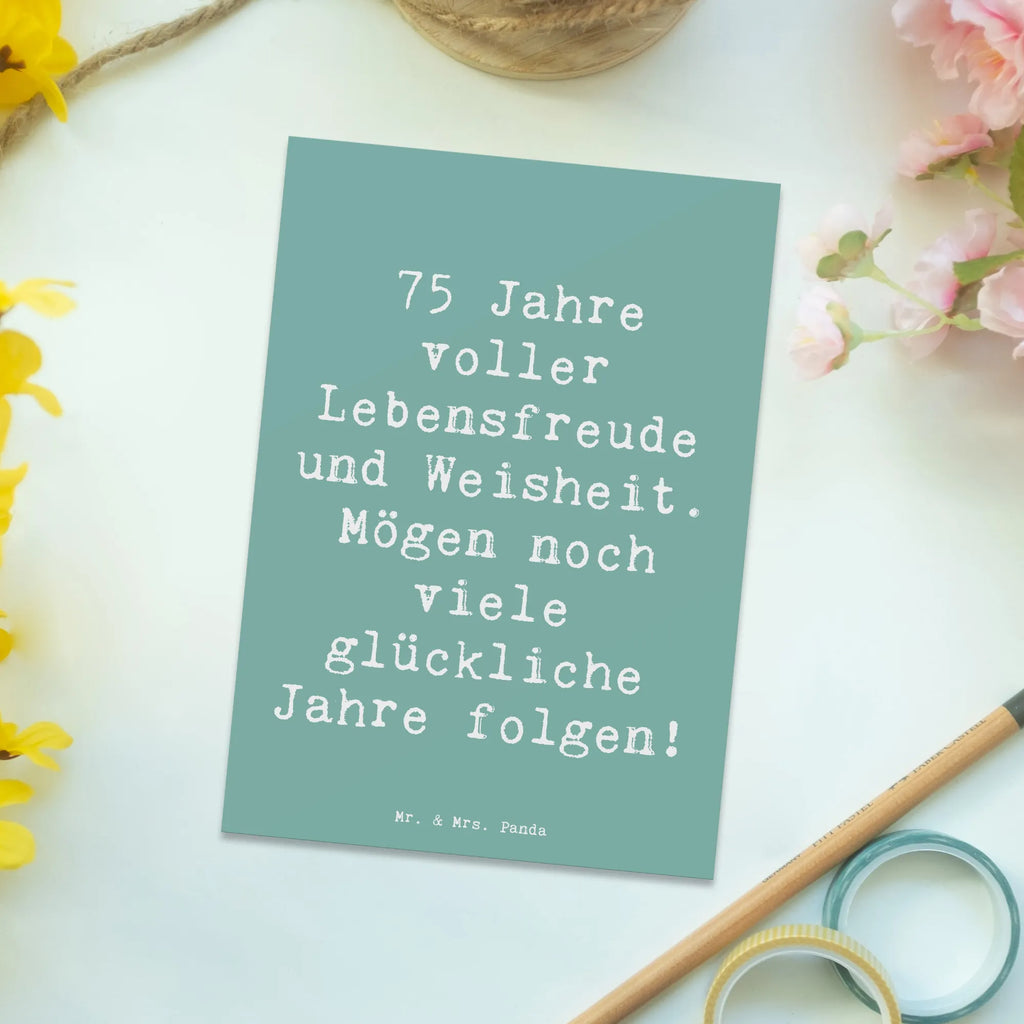 Postkarte Spruch 75. Geburtstag Lebensfreude Postkarte, Karte, Geschenkkarte, Grußkarte, Einladung, Ansichtskarte, Geburtstagskarte, Einladungskarte, Dankeskarte, Ansichtskarten, Einladung Geburtstag, Einladungskarten Geburtstag, Geburtstag, Geburtstagsgeschenk, Geschenk