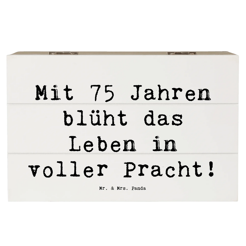 Holzkiste Spruch 75. Geburtstag Blüte Holzkiste, Kiste, Schatzkiste, Truhe, Schatulle, XXL, Erinnerungsbox, Erinnerungskiste, Dekokiste, Aufbewahrungsbox, Geschenkbox, Geschenkdose, Geburtstag, Geburtstagsgeschenk, Geschenk