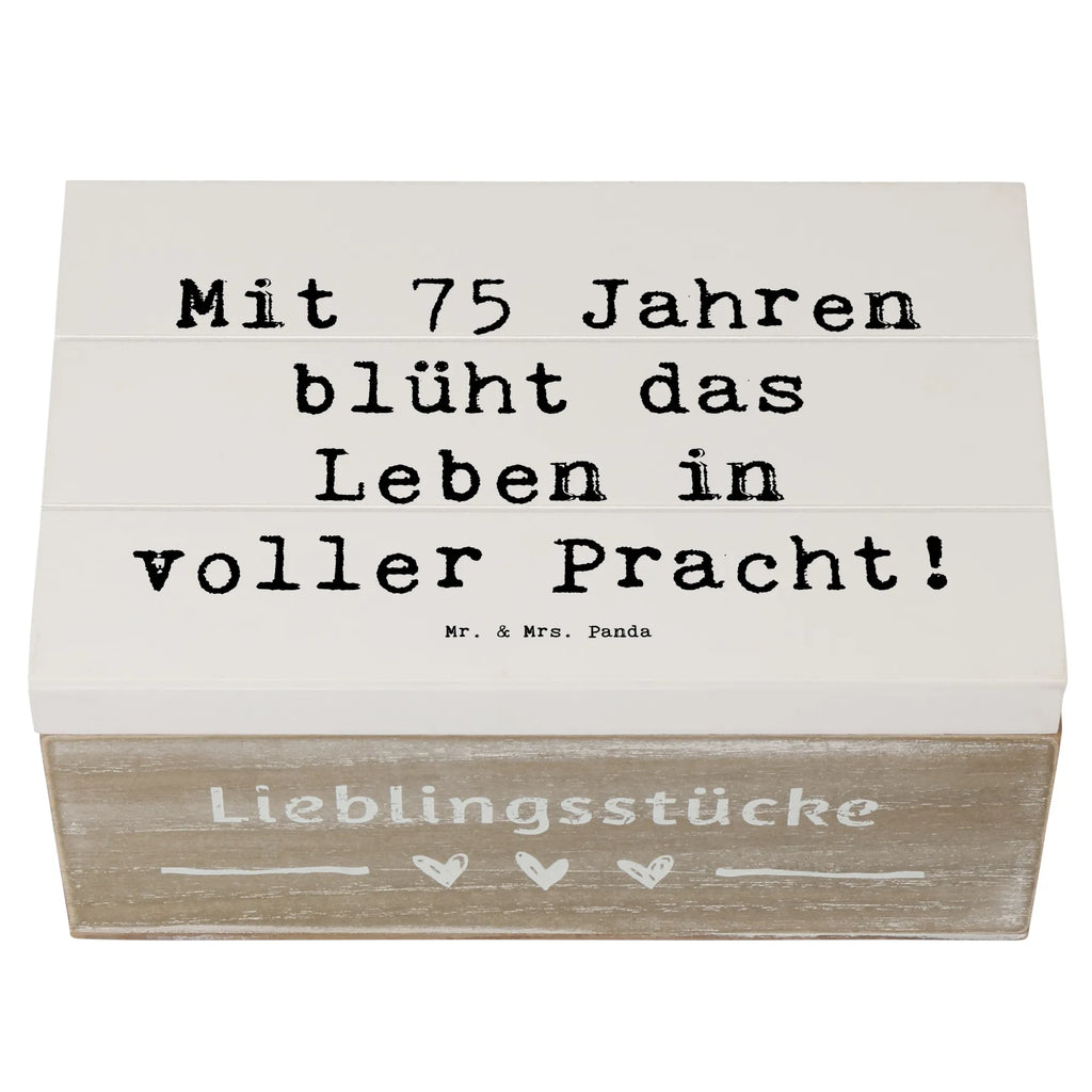 Holzkiste Spruch 75. Geburtstag Blüte Holzkiste, Kiste, Schatzkiste, Truhe, Schatulle, XXL, Erinnerungsbox, Erinnerungskiste, Dekokiste, Aufbewahrungsbox, Geschenkbox, Geschenkdose, Geburtstag, Geburtstagsgeschenk, Geschenk