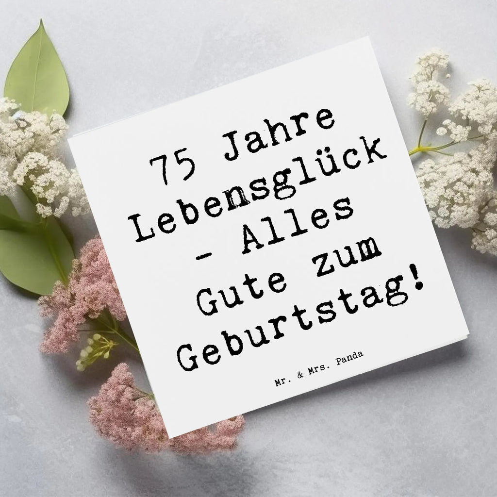 Deluxe Karte Spruch 75. Geburtstag Karte, Grußkarte, Klappkarte, Einladungskarte, Glückwunschkarte, Hochzeitskarte, Geburtstagskarte, Hochwertige Grußkarte, Hochwertige Klappkarte, Geburtstag, Geburtstagsgeschenk, Geschenk