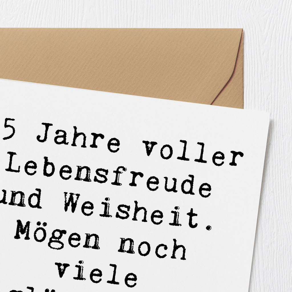 Deluxe Karte Spruch 75. Geburtstag Lebensfreude Karte, Grußkarte, Klappkarte, Einladungskarte, Glückwunschkarte, Hochzeitskarte, Geburtstagskarte, Hochwertige Grußkarte, Hochwertige Klappkarte, Geburtstag, Geburtstagsgeschenk, Geschenk