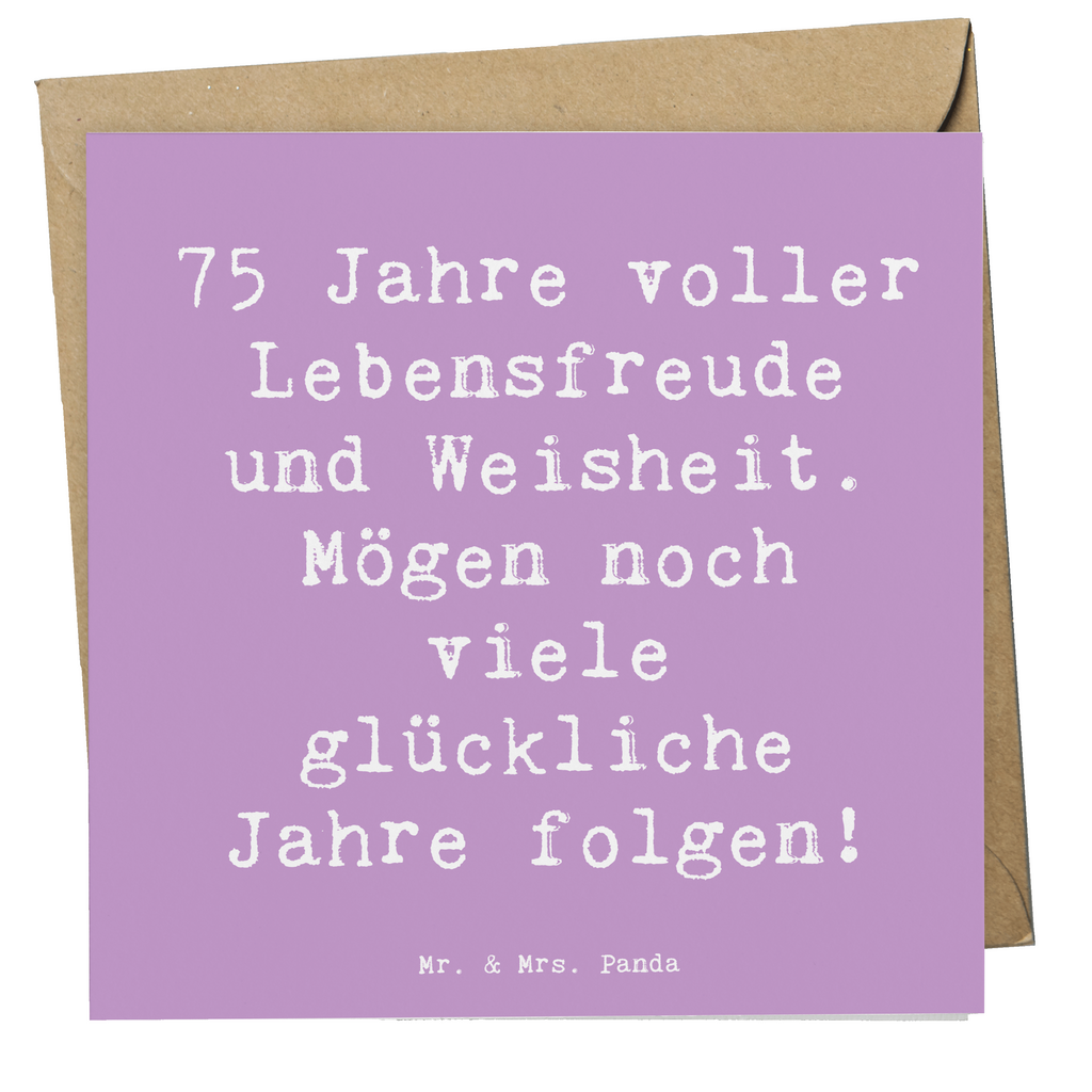 Deluxe Karte Spruch 75. Geburtstag Lebensfreude Karte, Grußkarte, Klappkarte, Einladungskarte, Glückwunschkarte, Hochzeitskarte, Geburtstagskarte, Hochwertige Grußkarte, Hochwertige Klappkarte, Geburtstag, Geburtstagsgeschenk, Geschenk