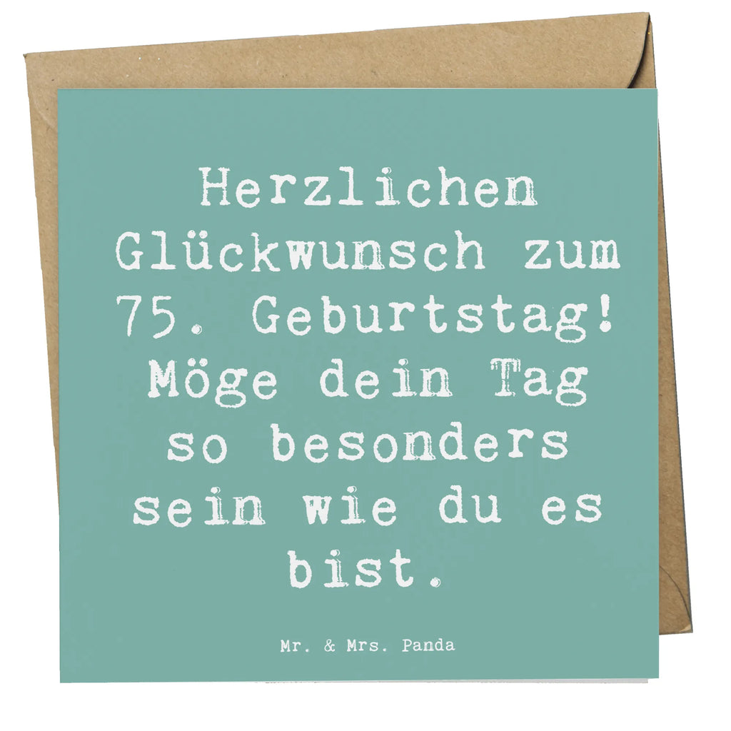 Deluxe Karte Spruch 75. Geburtstag Glückwünsche Karte, Grußkarte, Klappkarte, Einladungskarte, Glückwunschkarte, Hochzeitskarte, Geburtstagskarte, Hochwertige Grußkarte, Hochwertige Klappkarte, Geburtstag, Geburtstagsgeschenk, Geschenk