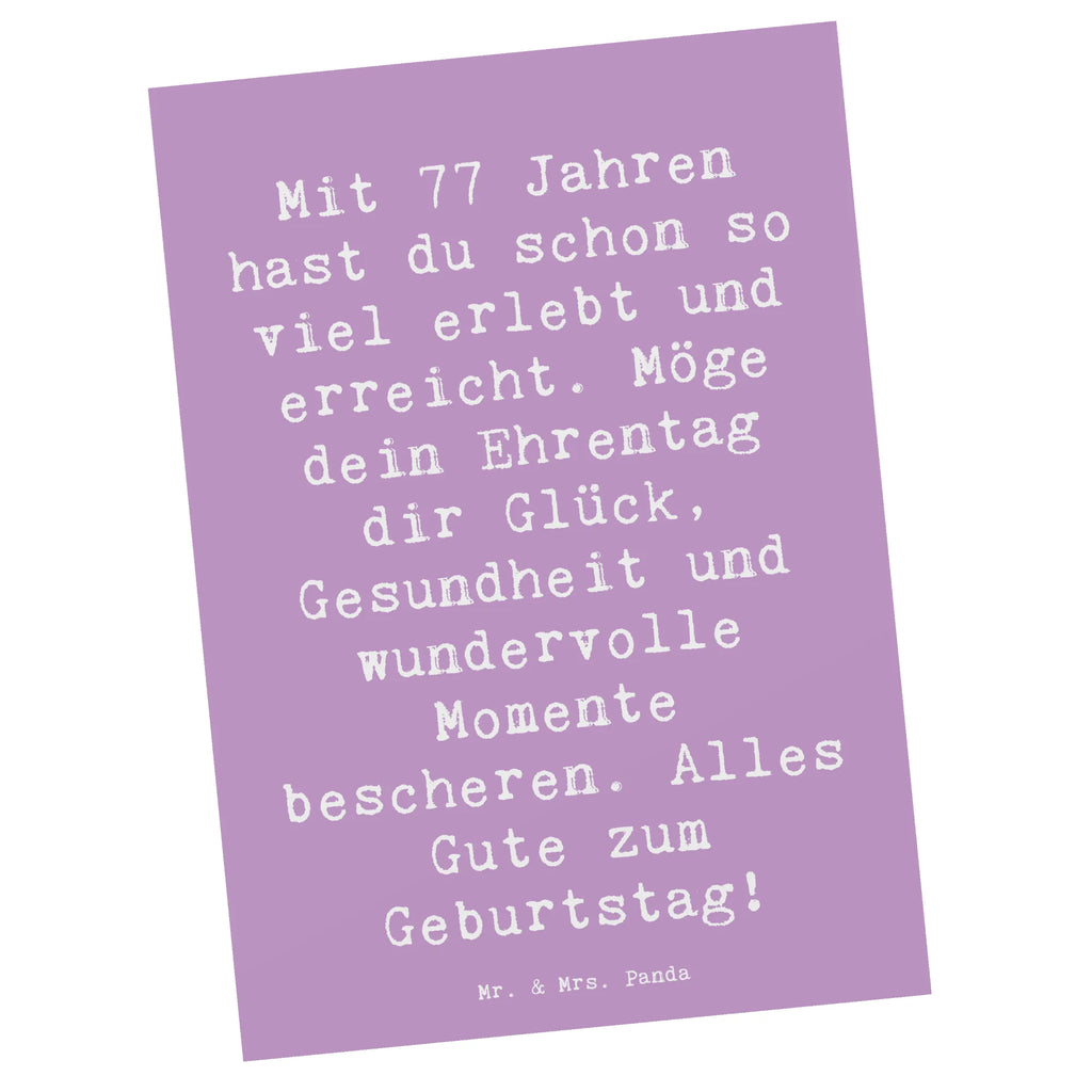 Postkarte Spruch 77. Geburtstag Glückwunsch Postkarte, Karte, Geschenkkarte, Grußkarte, Einladung, Ansichtskarte, Geburtstagskarte, Einladungskarte, Dankeskarte, Ansichtskarten, Einladung Geburtstag, Einladungskarten Geburtstag, Geburtstag, Geburtstagsgeschenk, Geschenk