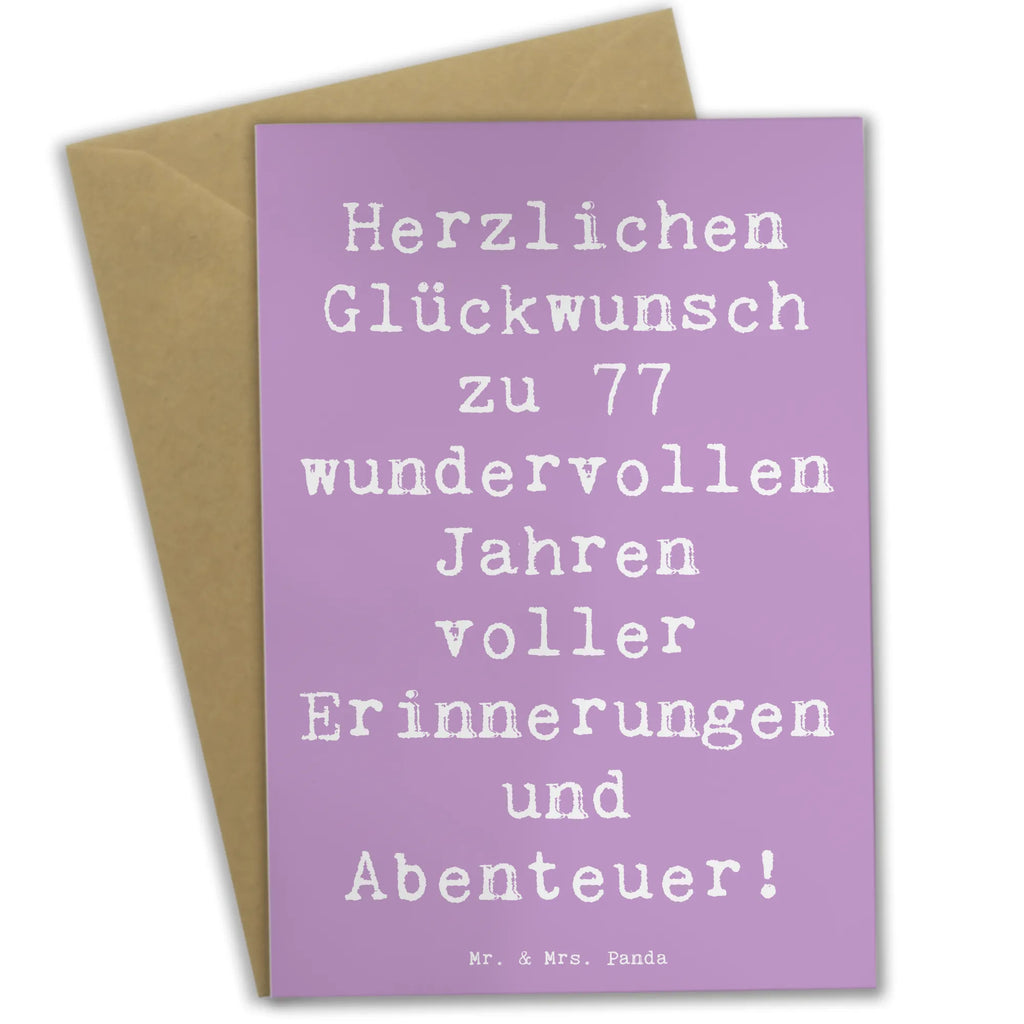 Grußkarte Spruch 77. Geburtstag Grußkarte, Klappkarte, Einladungskarte, Glückwunschkarte, Hochzeitskarte, Geburtstagskarte, Karte, Ansichtskarten, Geburtstag, Geburtstagsgeschenk, Geschenk