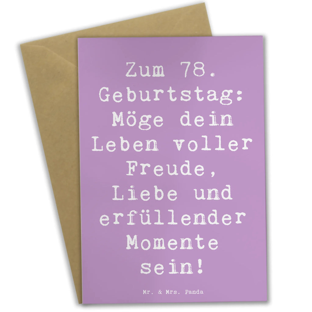 Grußkarte Spruch 78. Geburtstag Freude Liebe Grußkarte, Klappkarte, Einladungskarte, Glückwunschkarte, Hochzeitskarte, Geburtstagskarte, Karte, Ansichtskarten, Geburtstag, Geburtstagsgeschenk, Geschenk