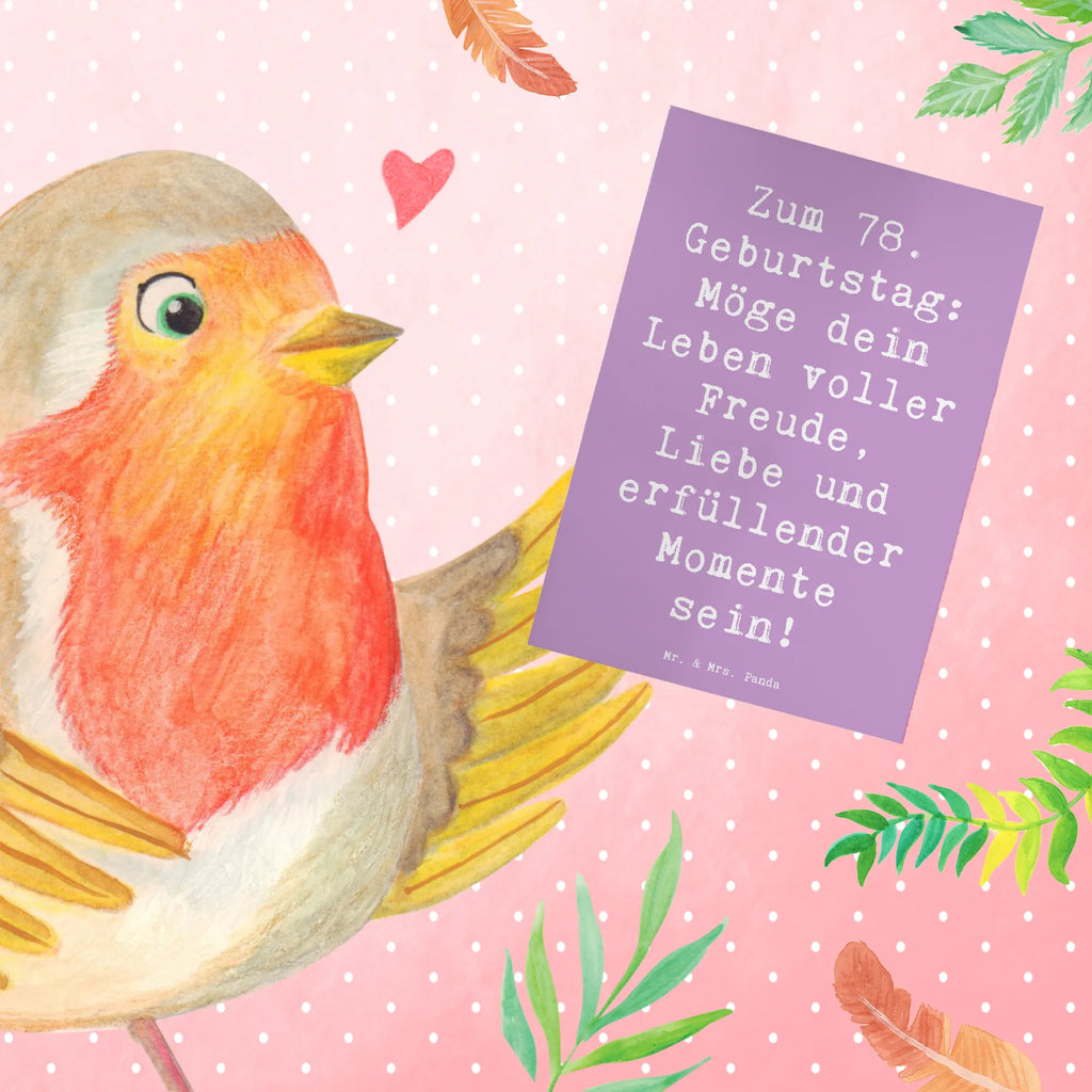 Grußkarte Spruch 78. Geburtstag Freude Liebe Grußkarte, Klappkarte, Einladungskarte, Glückwunschkarte, Hochzeitskarte, Geburtstagskarte, Karte, Ansichtskarten, Geburtstag, Geburtstagsgeschenk, Geschenk