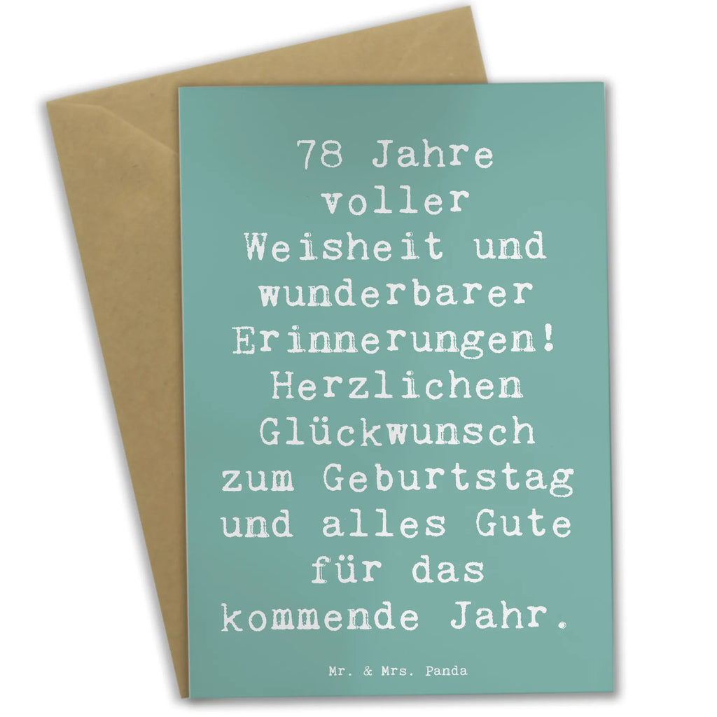 Grußkarte Spruch 78. Geburtstag Weisheit Grußkarte, Klappkarte, Einladungskarte, Glückwunschkarte, Hochzeitskarte, Geburtstagskarte, Karte, Ansichtskarten, Geburtstag, Geburtstagsgeschenk, Geschenk