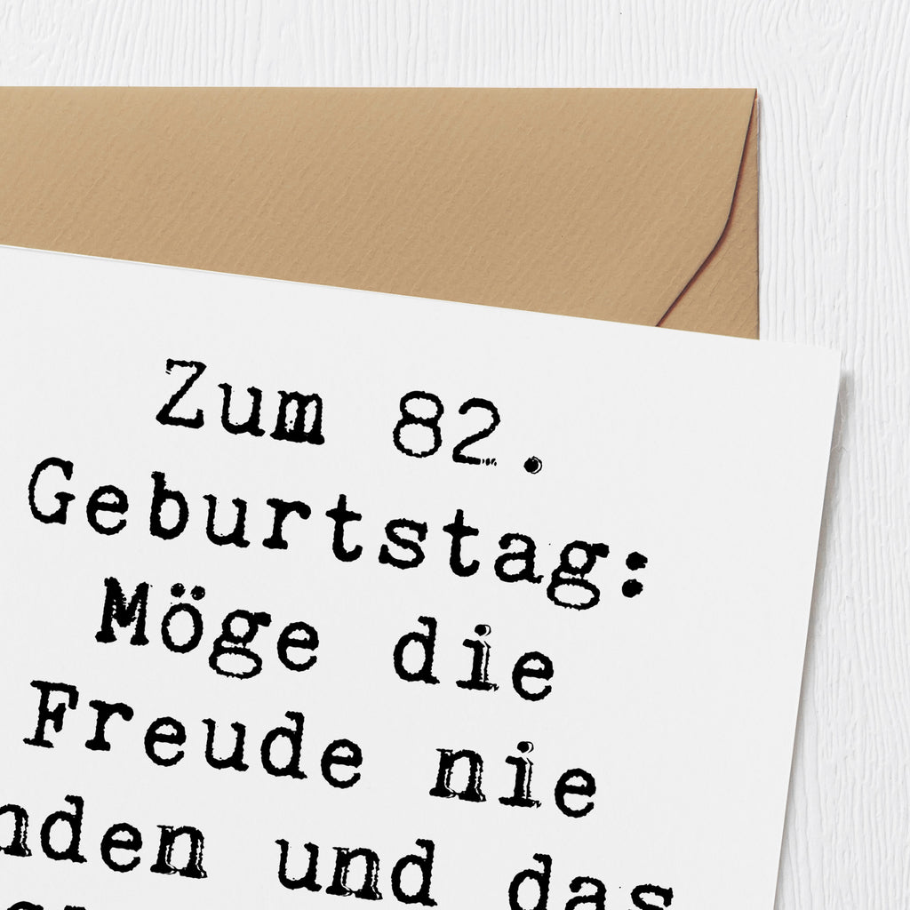 Deluxe Karte Spruch 82. Geburtstag Freude Karte, Grußkarte, Klappkarte, Einladungskarte, Glückwunschkarte, Hochzeitskarte, Geburtstagskarte, Hochwertige Grußkarte, Hochwertige Klappkarte, Geburtstag, Geburtstagsgeschenk, Geschenk