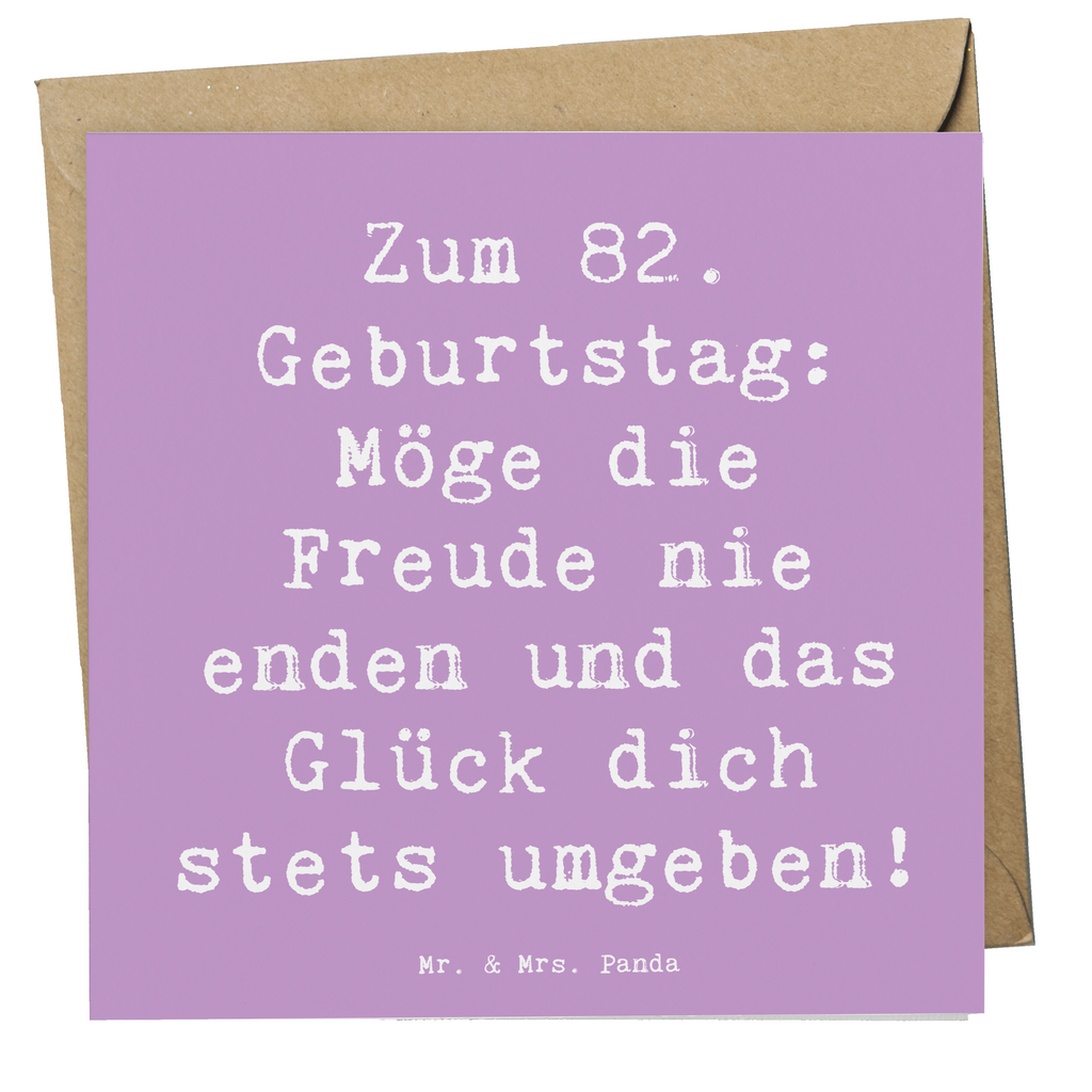 Deluxe Karte Spruch 82. Geburtstag Freude Karte, Grußkarte, Klappkarte, Einladungskarte, Glückwunschkarte, Hochzeitskarte, Geburtstagskarte, Hochwertige Grußkarte, Hochwertige Klappkarte, Geburtstag, Geburtstagsgeschenk, Geschenk