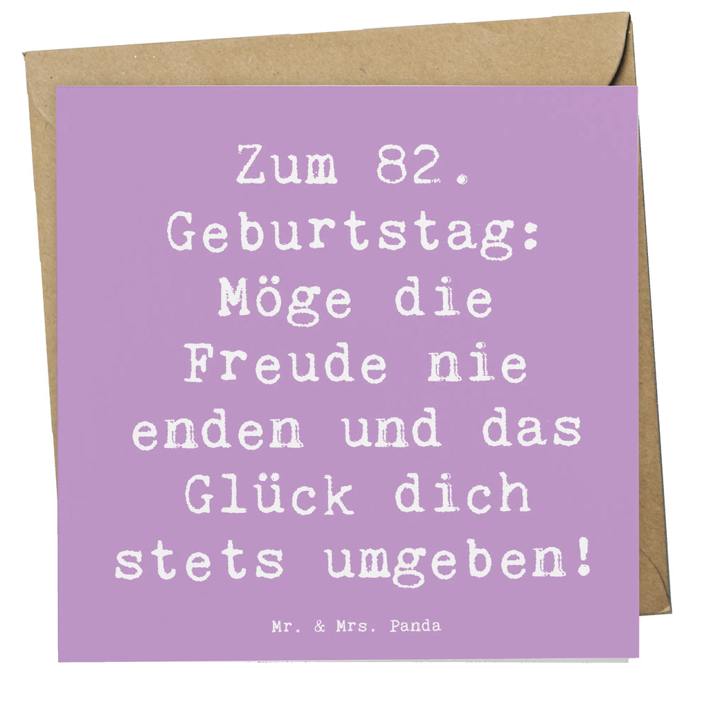 Deluxe Karte Spruch 82. Geburtstag Freude Karte, Grußkarte, Klappkarte, Einladungskarte, Glückwunschkarte, Hochzeitskarte, Geburtstagskarte, Hochwertige Grußkarte, Hochwertige Klappkarte, Geburtstag, Geburtstagsgeschenk, Geschenk