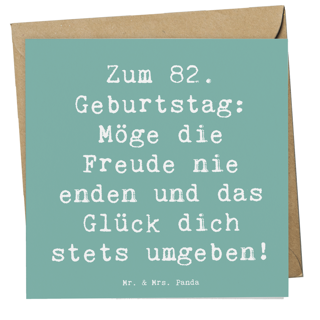 Deluxe Karte Spruch 82. Geburtstag Freude Karte, Grußkarte, Klappkarte, Einladungskarte, Glückwunschkarte, Hochzeitskarte, Geburtstagskarte, Hochwertige Grußkarte, Hochwertige Klappkarte, Geburtstag, Geburtstagsgeschenk, Geschenk