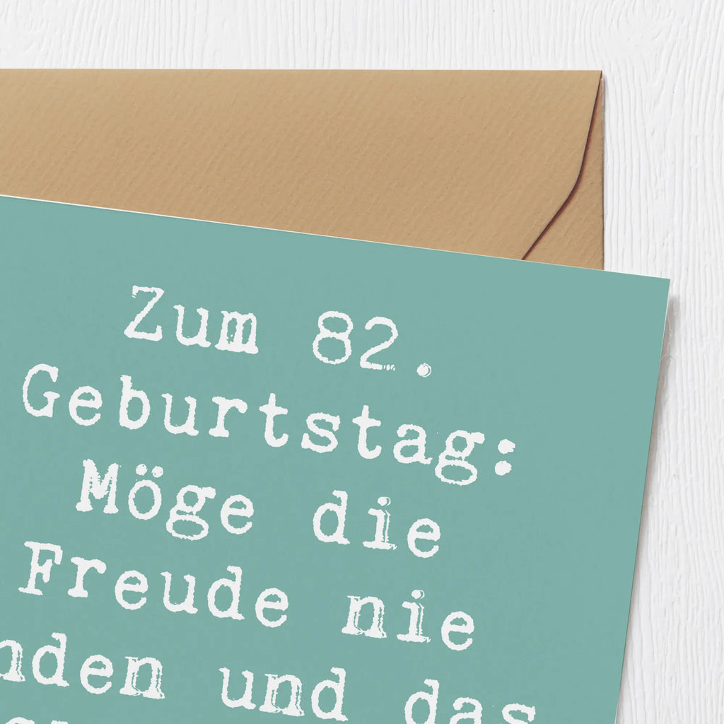 Deluxe Karte Spruch 82. Geburtstag Freude Karte, Grußkarte, Klappkarte, Einladungskarte, Glückwunschkarte, Hochzeitskarte, Geburtstagskarte, Hochwertige Grußkarte, Hochwertige Klappkarte, Geburtstag, Geburtstagsgeschenk, Geschenk