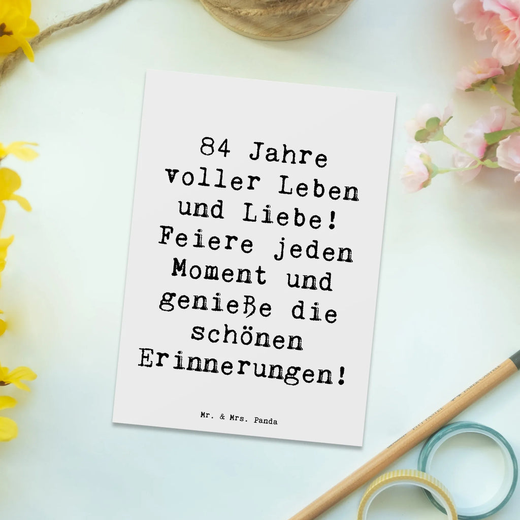 Postkarte Spruch 84. Geburtstag Leben und Liebe Postkarte, Karte, Geschenkkarte, Grußkarte, Einladung, Ansichtskarte, Geburtstagskarte, Einladungskarte, Dankeskarte, Ansichtskarten, Einladung Geburtstag, Einladungskarten Geburtstag, Geburtstag, Geburtstagsgeschenk, Geschenk