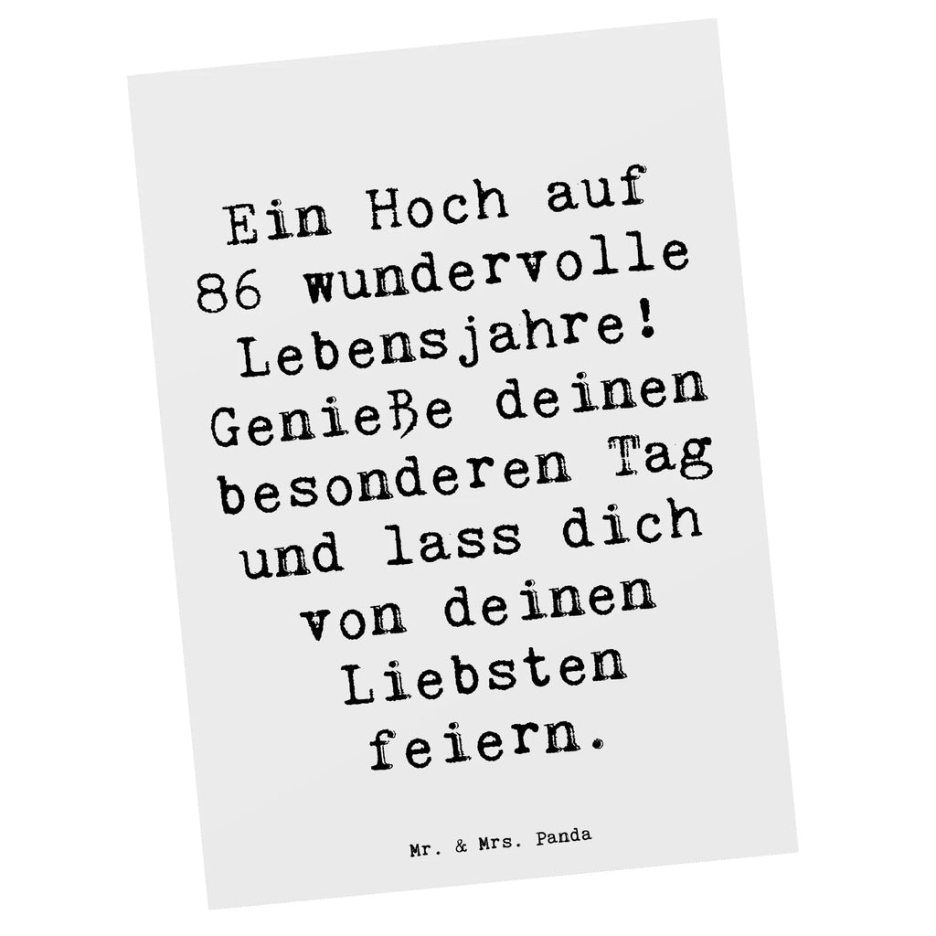 Postkarte Spruch 86. Geburtstag Postkarte, Karte, Geschenkkarte, Grußkarte, Einladung, Ansichtskarte, Geburtstagskarte, Einladungskarte, Dankeskarte, Ansichtskarten, Einladung Geburtstag, Einladungskarten Geburtstag, Geburtstag, Geburtstagsgeschenk, Geschenk