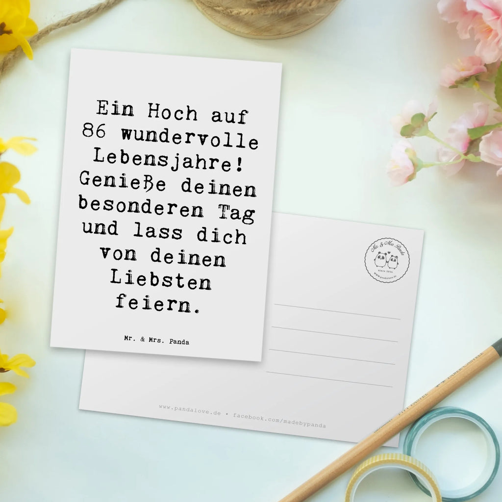 Postkarte Spruch 86. Geburtstag Postkarte, Karte, Geschenkkarte, Grußkarte, Einladung, Ansichtskarte, Geburtstagskarte, Einladungskarte, Dankeskarte, Ansichtskarten, Einladung Geburtstag, Einladungskarten Geburtstag, Geburtstag, Geburtstagsgeschenk, Geschenk