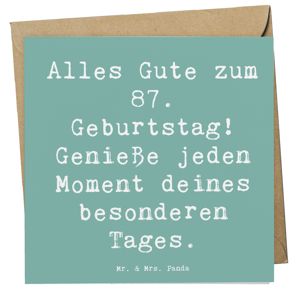 Deluxe Karte Spruch 87. Geburtstag Karte, Grußkarte, Klappkarte, Einladungskarte, Glückwunschkarte, Hochzeitskarte, Geburtstagskarte, Hochwertige Grußkarte, Hochwertige Klappkarte, Geburtstag, Geburtstagsgeschenk, Geschenk