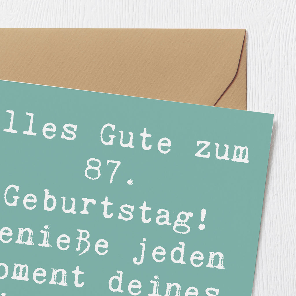 Deluxe Karte Spruch 87. Geburtstag Karte, Grußkarte, Klappkarte, Einladungskarte, Glückwunschkarte, Hochzeitskarte, Geburtstagskarte, Hochwertige Grußkarte, Hochwertige Klappkarte, Geburtstag, Geburtstagsgeschenk, Geschenk